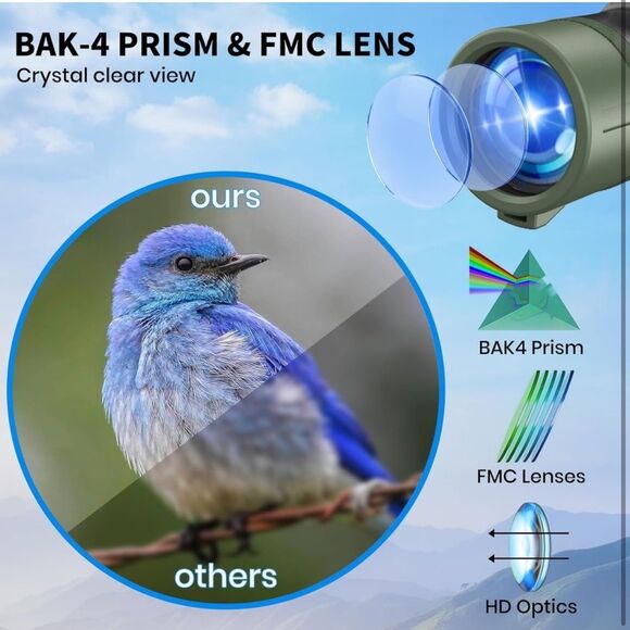 Monocular Telescope HD 80X100 High Power Tripod Watching Hiking Waterproof SR2 - Picture 2 of 6